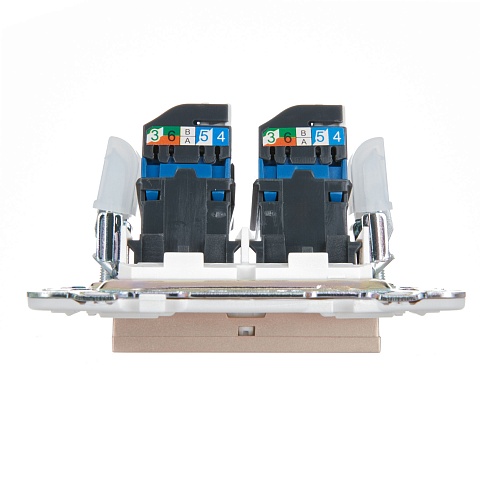 IEK SKANDY Песочный Розетка компьютерная двойная RJ45 кат.6 SK-K04Sa