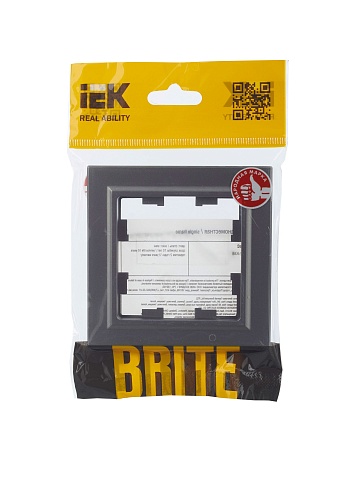 IEK BRITE Рамка 1-местная РУ-1-БрС сталь