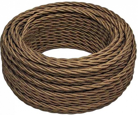 BIRONI Витой провод 3*1,5, цвет бронза глянец, 20м