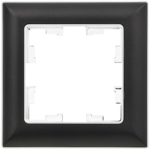 IEK BRITE DECOR Черный/хром 3D-форма Рамка 1-мест. РУ-1-Бр