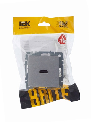 IEK BRITE Розетка HDMI РHDMI-0-БрА алюминий