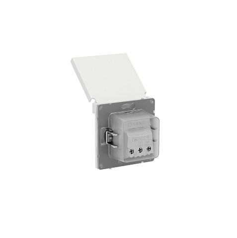 DKC KANT Розетка силовая, 2P+E, с з/ш, с крышкой, IP44, белый песок
