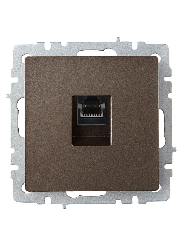 IEK BRITE BASE Темн.бронза Розетка комп. RJ45 кат.6 РК11-БрТБ