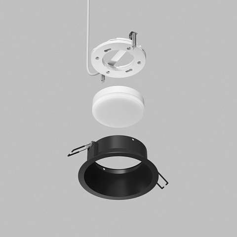 Denkirs DK2155-BK Встраиваемый светильник INER, до 15 Вт LED, GX53, IP20, алюминий, чёрный