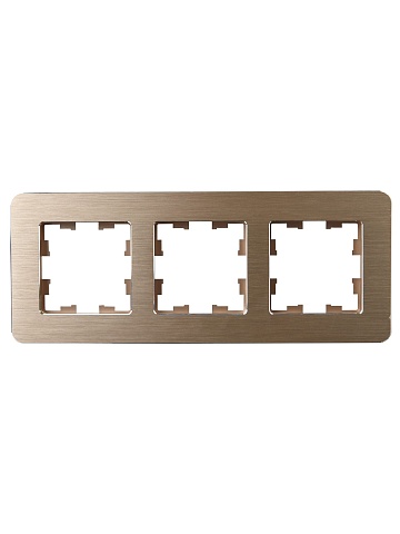 IEK BRITE DECOR Шампань металл. скругл.угол Рамка 3-м РУ-3-1-Бр RE AL