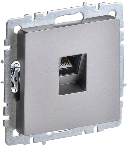 IEK BRITE BASE Сталь Розетка комп. RJ45 кат.6 РК11-БрС