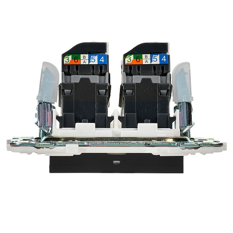 IEK SKANDY Черный Розетка компьютерная двойная RJ45 кат.5E SK-K03Bl