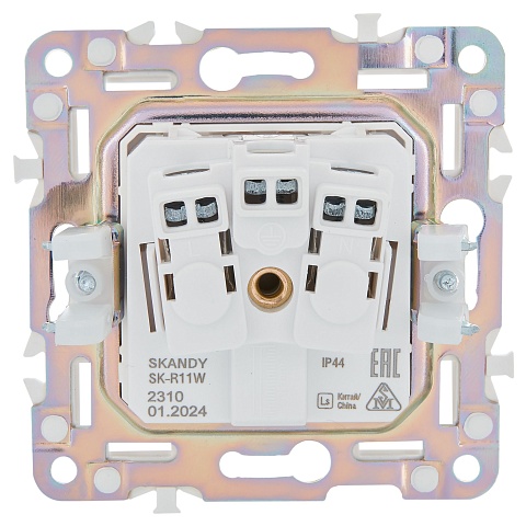 IEK SKANDY Арктический белый Розетка с/з с защитными шторками и крышкой 16А IP44 SK-R11W