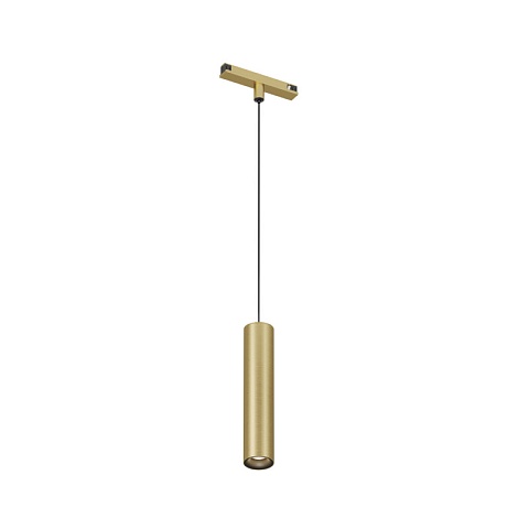 Denkirs DK5744-SB Светильник для трека SHINE SPOT со светодиодом, D40*H200
кабель 1500мм, 48V DC, 8W, RA≥90, 3000K, IP20, сатинированная латунь, алюми