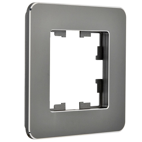 IEK BRITE DECOR Титан металл. скругл.угол Рамка 1-м РУ-1-1-Бр RE