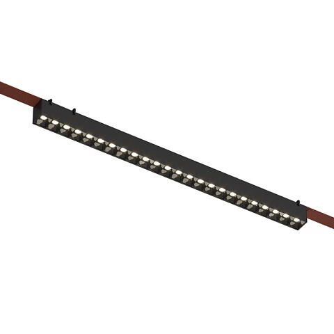 Denkirs DK5573-BK Трековый светильник Belty Grill со светодиодом L642mm H45mm 48V 24W 24° 3000K IP20 черный алюминий