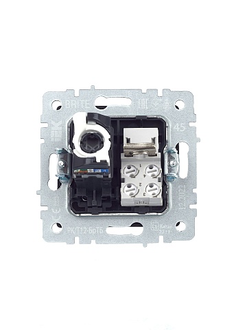 IEK BRITE Розетка двойная RJ11+RJ45 кат.5E РК/Т12-БрТБ темная бронза
