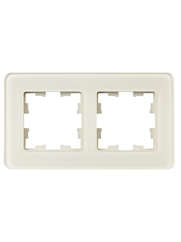 IEK BRITE DECOR Песчаный матовый стекло скругл.угол Рамка 2-м РУ-2-2-Бр RE