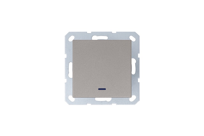 Jasmart G Шампань Выключатель 1-кл проходной с подсветкой 10A 250V~
