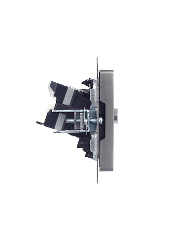 IEK BRITE Розетка двойная TV+RJ45 кат.5E РТВ/РК12-БрС сталь