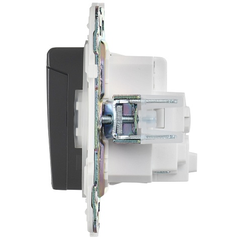 IEK SKANDY Графит Розетка с/з с защитными шторками и крышкой 16А IP44 SK-R11G