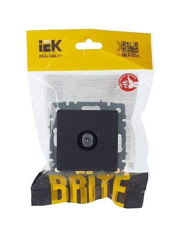 IEK BRITE Розетка TV проходная РТВ10-0-БрГ графит
