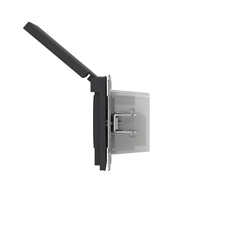 DKC KANT Розетка силовая, 2P+E, с з/ш, с крышкой, IP44, черный уголь