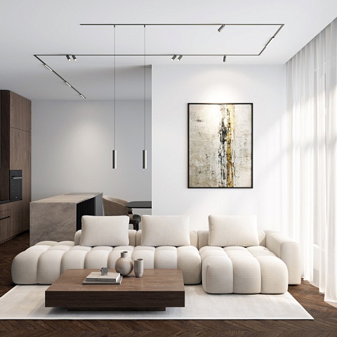 Denkirs DK5744-DN Светильник для трека SHINE SPOT со светодиодом, D40*H200
кабель 1500мм, 48V DC, 8W, RA≥90, 3000K, IP20, темный никель, алюминий