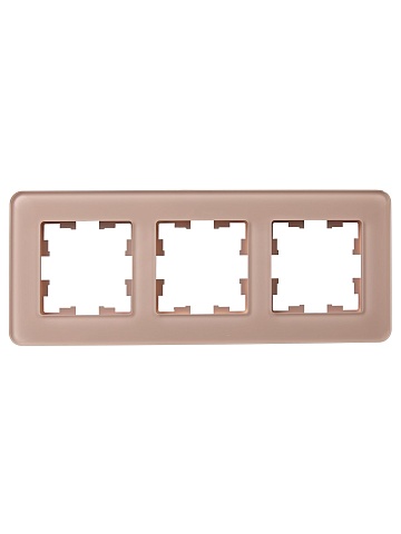 IEK BRITE DECOR Дымчатый матовый стекло скругл.угол Рамка 3-мест. РУ-3-2-Бр RE