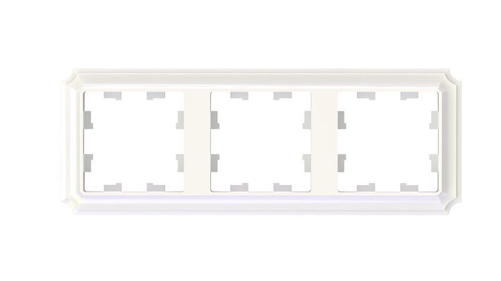 Systeme Electric AtlasDesign Antique 3-постовая РАМКА, универсальная, ЖЕМЧУГ
