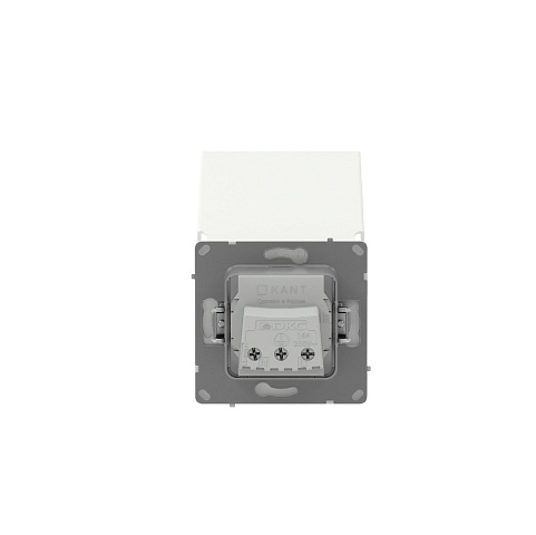 DKC KANT Розетка силовая, 2P+E, с з/ш, с крышкой, IP44, белая магнолия