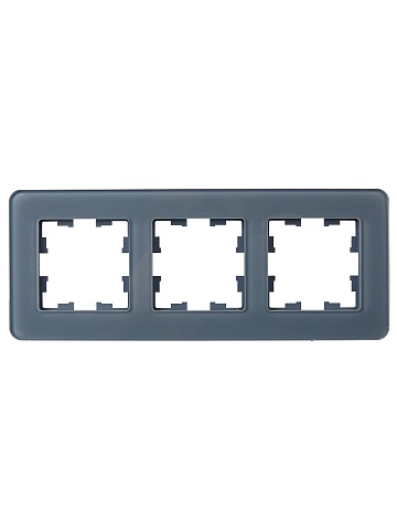 IEK BRITE DECOR Графит матовый стекло скругл.угол Рамка 3-м РУ-3-2-Бр RE