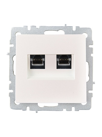 IEK BRITE BASE Жемчуг Розетка комп. 2-ая RJ45 кат.6 РК11-2-БрЖ