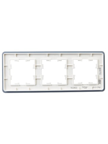 IEK BRITE DECOR Белый матовый стекло скругл.угол Рамка 3-м РУ-3-2-Бр RE