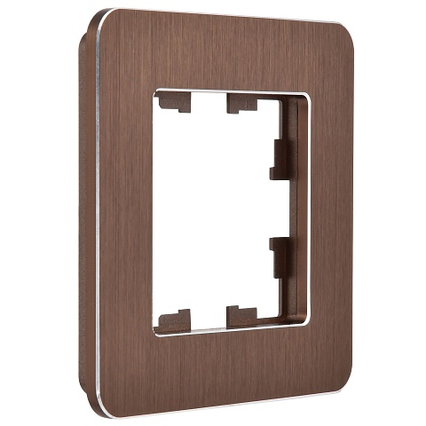 IEK BRITE DECOR Коричневый металл скругл.угол Рамка 1-мест. РУ-1-1-Бр RE AL