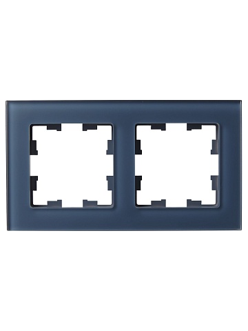 IEK BRITE DECOR Маренго матовый стекло Рамка 2-мест. РУ-2-2-Бр