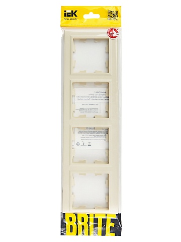 IEK BRITE Рамка 4-местная РУ-4-БрКр бежевый