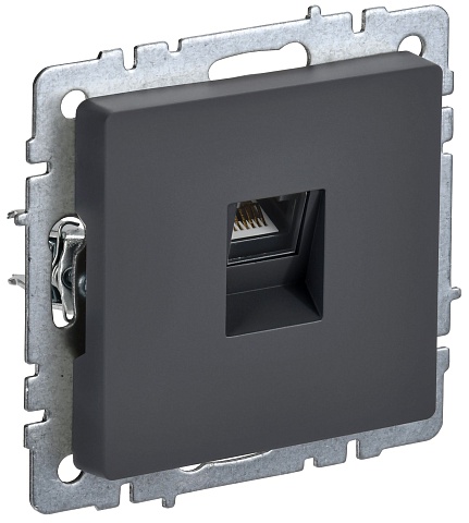 IEK BRITE BASE Графит Розетка комп. RJ45 кат.6 РК11-БрГ