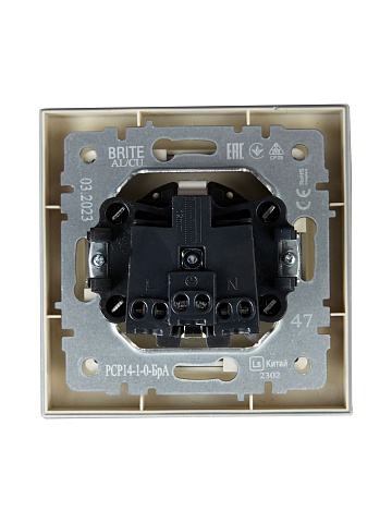 IEK BRITE BASE Алюминий Розетка с з/к/ш 16А в сб. РСР14-1-0-БрА