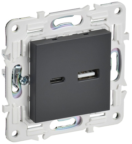 IEK SKANDY Титан Розетка USB A+C 18Вт SK-R13T