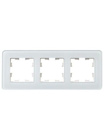 IEK BRITE DECOR Белый матовый стекло скругл.угол Рамка 3-м РУ-3-2-Бр RE