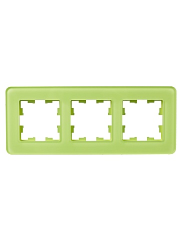 IEK BRITE DECOR Эко грин матовый стекло скругл.угол Рамка 3-мест. РУ-3-2-Бр RE