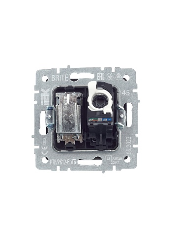 IEK BRITE Розетка двойная TV+RJ45 кат.5E РТВ/РК12-БрТБ темная бронза