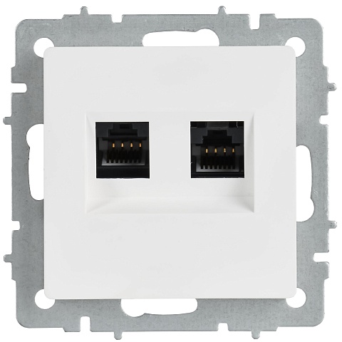 IEK BRITE Роз. комп. 2-ая RJ45 кат.6 РК11-2-БрАБ а/б