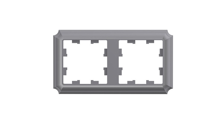 Systeme Electric AtlasDesign Antique 2-постовая РАМКА, универсальная, СТАЛЬ