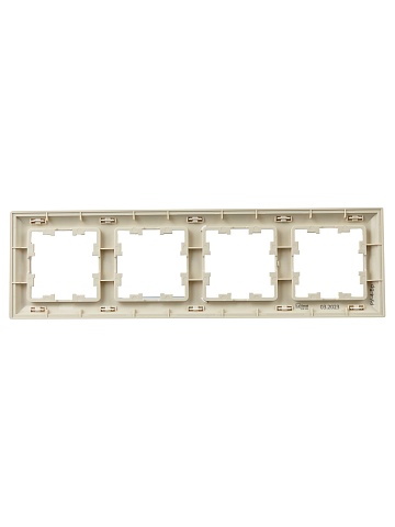 IEK BRITE DECOR Жемчуг/беж 3D-форма Рамка 4-мест. РУ-4-Бр