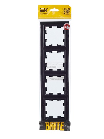 IEK BRITE Рамка 4-местная РУ-4-БрЧ черный