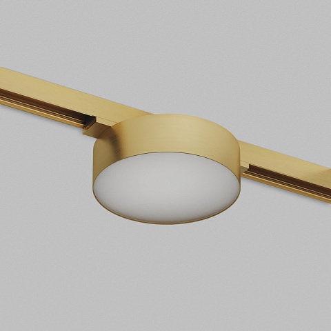 Denkirs DK5762-SB Светильник для трека SHINE FLOW со светодиодом, D95*H28, 48V DC, 8W, RA≥90, 3000K, IP20, сатинированная латунь, алюминий