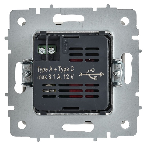 IEK BRITE Роз. USB A+C 18Вт РЮ11-1-БрАБ а/б