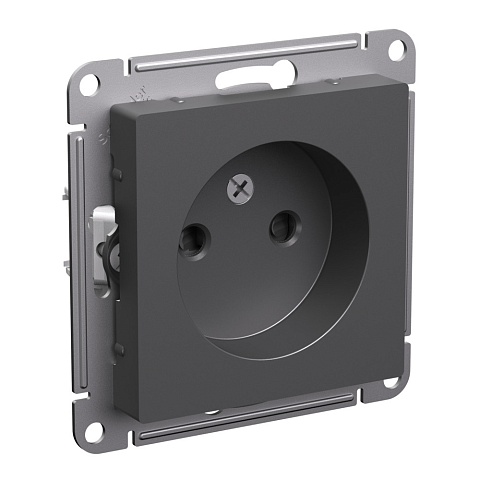 Systeme Electric AtlasDesign Базальт Розетка б/з со шторками, 16А, механизм