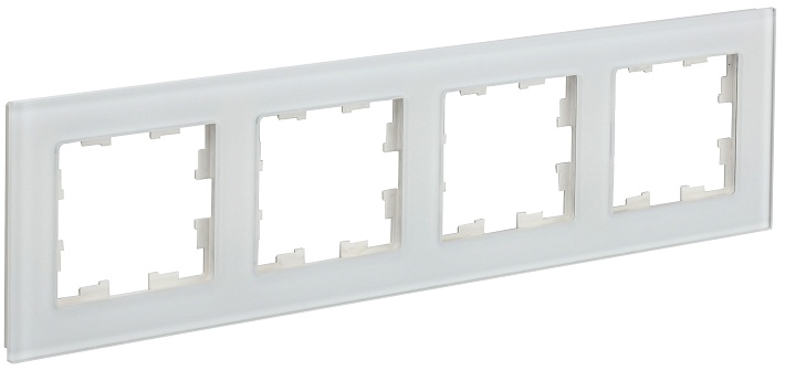 IEK BRITE DECOR Белый матовый стекло Рамка 4-м РУ-4-2-Бр