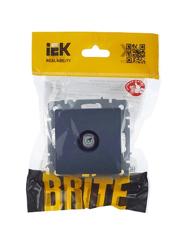 IEK BRITE Розетка TV проходная РТВ10-0-БрМ маренго