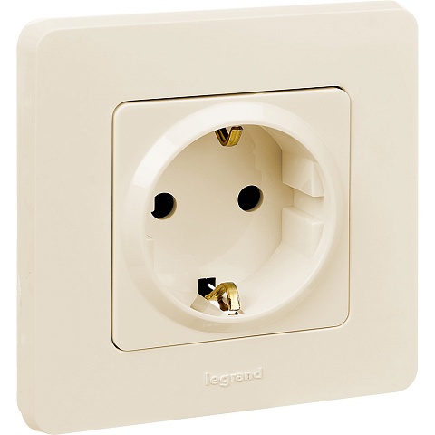 Legrand INSPIRIA Слоновая кость Розетка 2К+З - немецкий стандарт - 16 А - 250 В