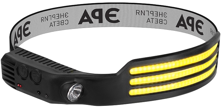 ЭРА Фонарь налобный светодиодный GA-808 "Кибер-3" аккумуляторный 5 Вт COB + 3 Вт LED сенсорное управление 5 режимов