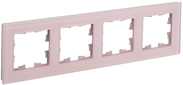 IEK BRITE DECOR Розовый матовый стекло Рамка 4-мест. РУ-4-2-Бр